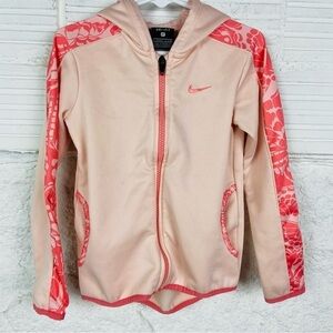 Nike dry-fit Kids Light Pink full zip Jacket with pink Floral Design size 4T